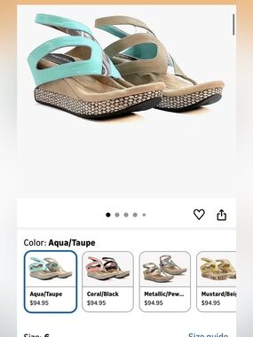 Women’s Wedge Sandals - Aqua/Taupe Modzori size 6